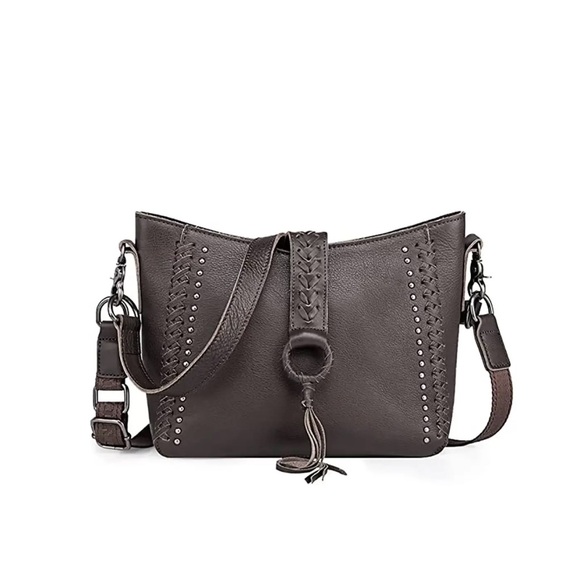 Montana West Soft Leather Brown Western Style/Boho style Satchel/crossbody - Picture 6 of 6